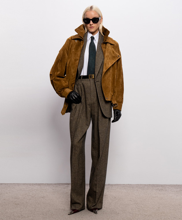 Saint Laurent Брюки с шерстью в узор A00463Y3L22 изображение 2