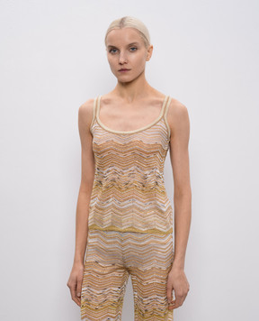 Missoni Бежевый топ Chevron Lamé в узор DS26SK0TBK01H9