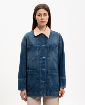 Dondup Синяя джинсовая куртка с контрастным воротником DJ759DF0283DMN1W