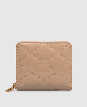 Saint Laurent Бежевое кожаное лакированное портмоне 862522AAGGC