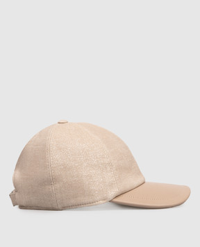 Peserico Бежева комбінована кепка з монограмою A36218C0RCC778