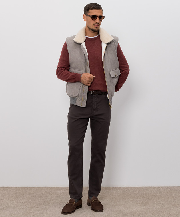 Brunello Cucinelli Джемпер из кашемира бордового цвета M2200100 изображение 2