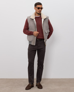 Brunello Cucinelli Джемпер из кашемира бордового цвета M2200100