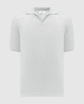 Pini Parma Голубое поло с льном POLOCOLIWAGR