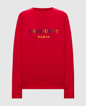 Saint Laurent Рожевий світшот з вишивкою логотипа 873600Y36ZO