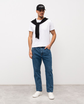 Balmain Белая футболка с принтом логотипа FH1EF000GD84