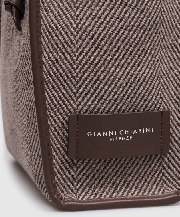 Gianni Chiarini Коричневая сумка-тоут Marcella в узор BS6849COMMSPIGA изображение 5