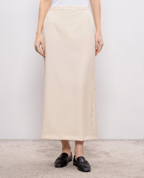 Loulou de Saison Бежевая юбка CARA из шерсти CARA