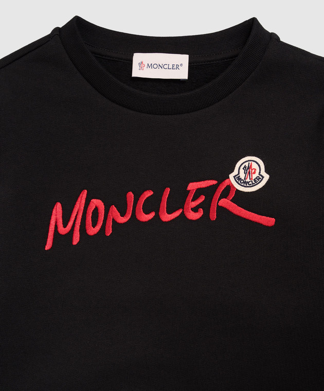 Moncler ENFANT Дитячий чорний світшот з вишивкою логотипа L29548G00022899PS зображення 3