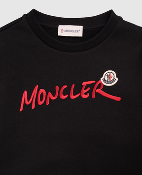 Moncler ENFANT Дитячий чорний світшот з вишивкою логотипа L29548G00022899PS
