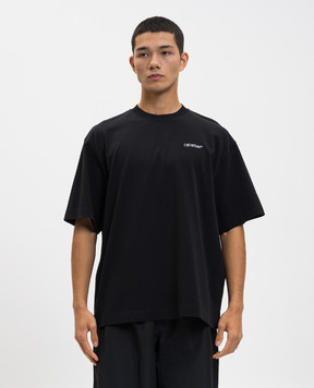 Off-White Чорна футболка з принтом емблеми 44MAA120F5J013
