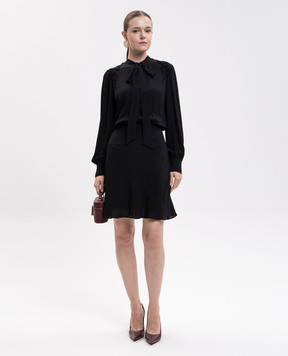 Twinset Черное платье с воротником-аскотом 262TT2460