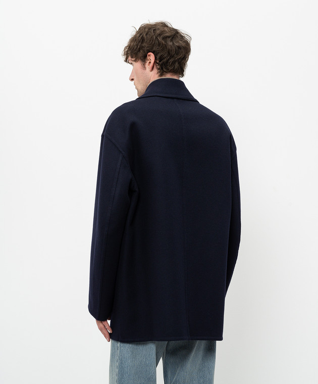 Bottega Veneta Голубое двубортное пальто из кашемира 866582V6E40 изображение 4