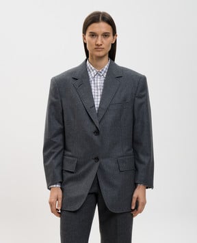 Thom Browne Сірий жакет з вовни FBR053A00891