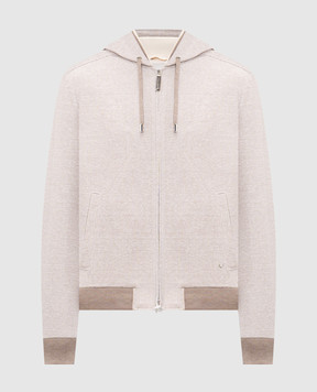 Stefano Ricci Бежевая куртка с леном и шелком в виндзорскую клеточку MZJ6100050DN29HA