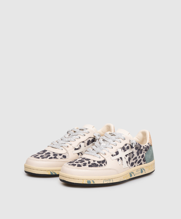Premiata Бежеві замшеві кросівки Bskt Clayd з леопардовим принтом BSKTCLAD8169 зображення 2