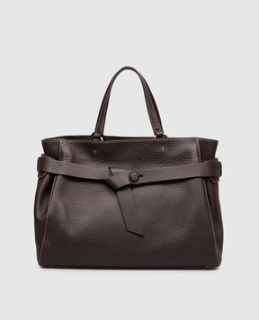 Gianni Chiarini Коричнева шкіряна сумка-тоут Miranda BS11887RNGFRSH