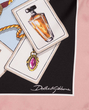 Dolce&Gabbana Хустка із шовку в брендовий принт FN092RGDDLQ