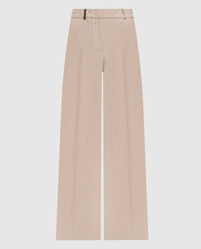 Peserico Бежеві штани з льону з патчем A0404002606