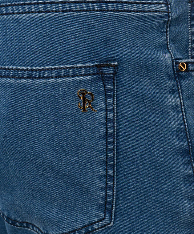 Stefano Ricci Синие джинсы с монограммой логотипа MFT61B2110TR141L изображение 5