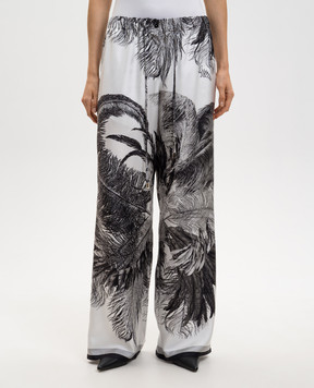 The Attico Білі штани із шовку в принт 260WCP00258SSS026PR