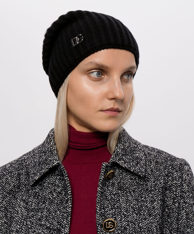Dolce&Gabbana Чорна шапка з вовною FXQ22TJGMLA зображення 2