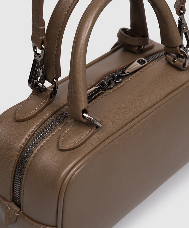 Brunello Cucinelli Коричнева шкіряна сумка Explorer Boston MBGED2631 зображення 4