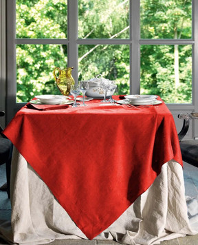 TESSITURA TOSCANA TELERIE Червоний набір зі скатертини та серветок TIZIANO з льону NT120012040047