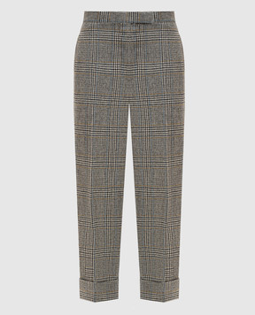 Thom Browne Сірі штани з вовни в клітинку FTR018BF1002