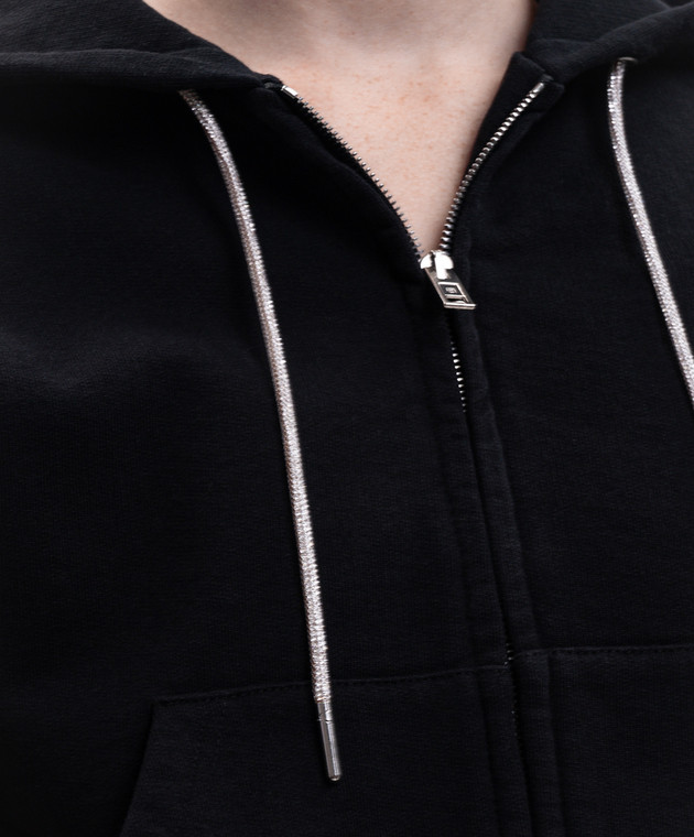 Alexander Wang Черная утепленная спортивная куртка с кристаллами 1CC2262779 изображение 5