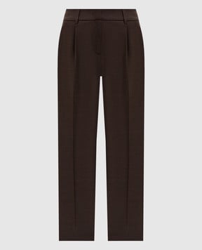 Max Mara Weekend Коричневі штани CALDAIA з вовони CALDAIA
