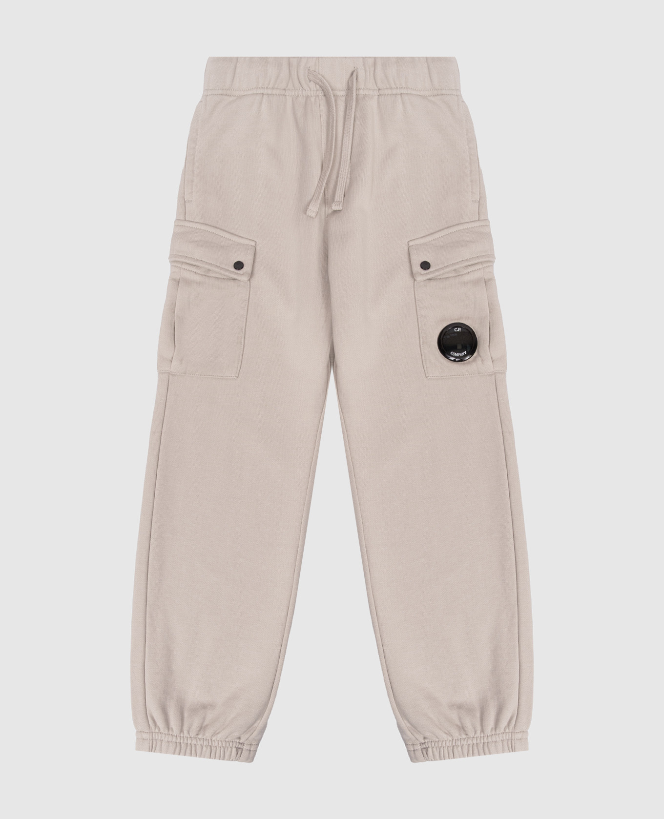 Детские серые джоггеры-карго с патчем логотипа