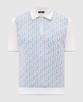 Stefano Ricci Поло кольору айворі з шовком у візерунок K818108P31F26174