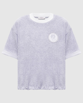 Peserico Сіра меланжева футболка з нашивкою емблеми S06475J005667