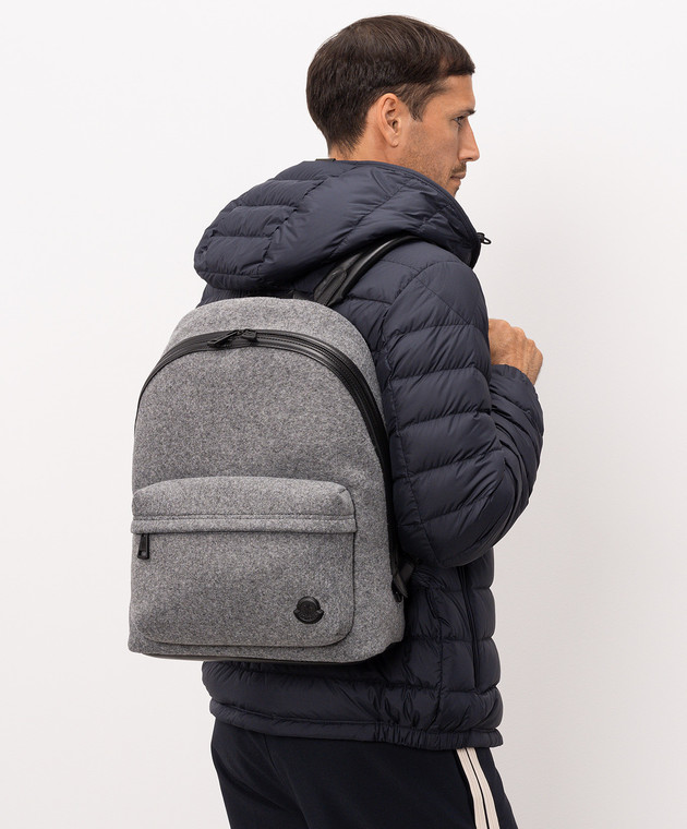 Moncler Серый рюкзак Carlo с шерстью L209A5A00001N0574 изображение 2