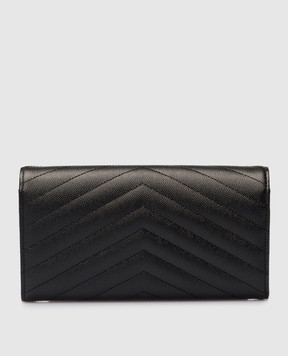 Saint Laurent Чорний шкіряний глянцевий гаманець CASSANDRE MATELASSÉ 372264BOW01