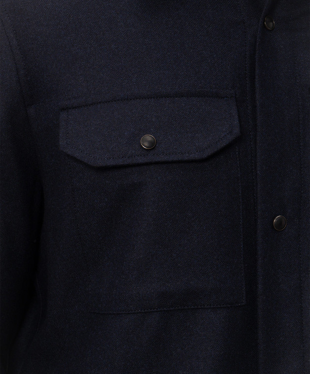 Cashmere&Whiskey Синя сорочка з вовни та кашеміру 07687R0775 зображення 5
