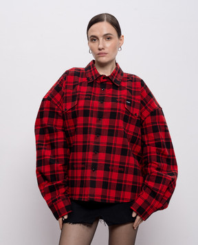 Vetements Червона сорочка в клітинку ME76FS557RB