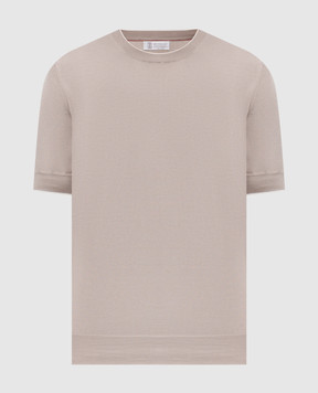 Brunello Cucinelli Бежевая футболка из хлопка M29805200