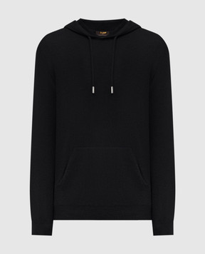 MooRER Чорне худі ZANE з вовни ZANEW12