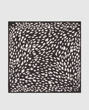 Givenchy Чорна хустка із шовку в анімалістичний принт 710010146001