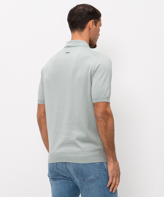 Stefano Ricci Зеленое поло в тканом узоре K616458P31F26220 изображение 4