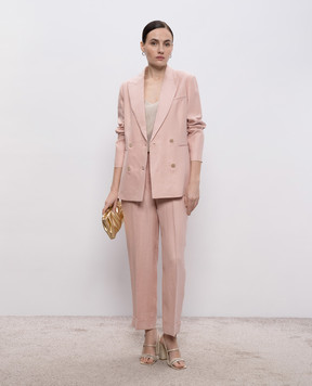 Peserico Рожевий двобортний жилет з льону з ланцюжком моніль A0119902606