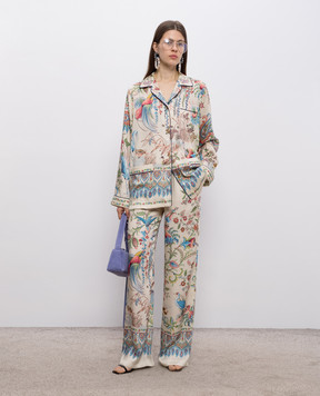 Etro Бежевые брюки в принт WREA007299SPSI6