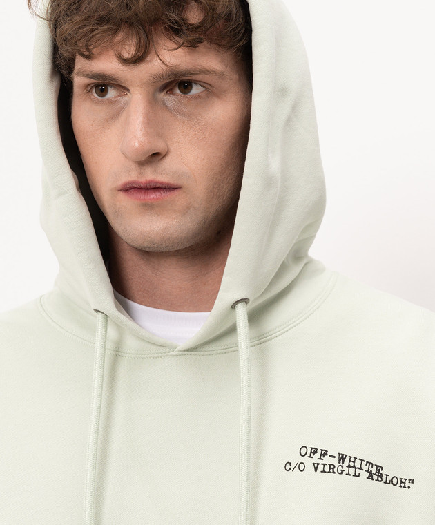 Off-White Зеленые худи с принтом логотипа 44MBB12MS26F006 изображение 5