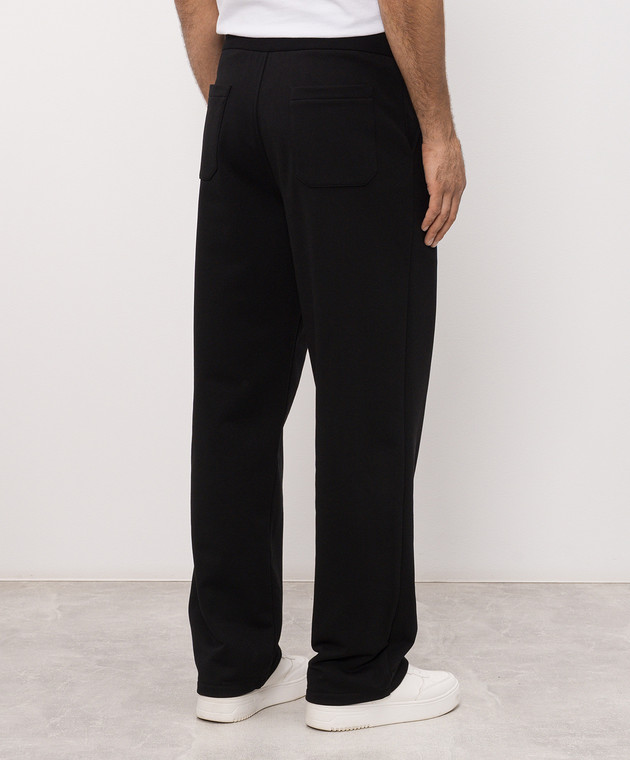 Balmain Черные спортивные брюки с вышивкой логотипа HH1PQ439BD59 изображение 4