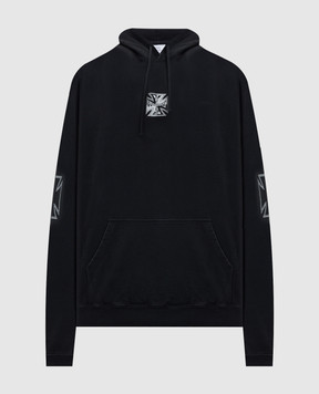 Vetements Чорне худі з принтом ME76HD161B