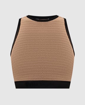 Palm Angels s Коричневий топ з логотипом PWHT001S24KNI001