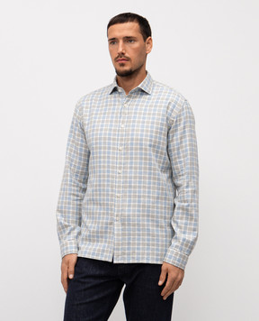 Cashmere&Whiskey Голубая рубашка в клетку 42252091315