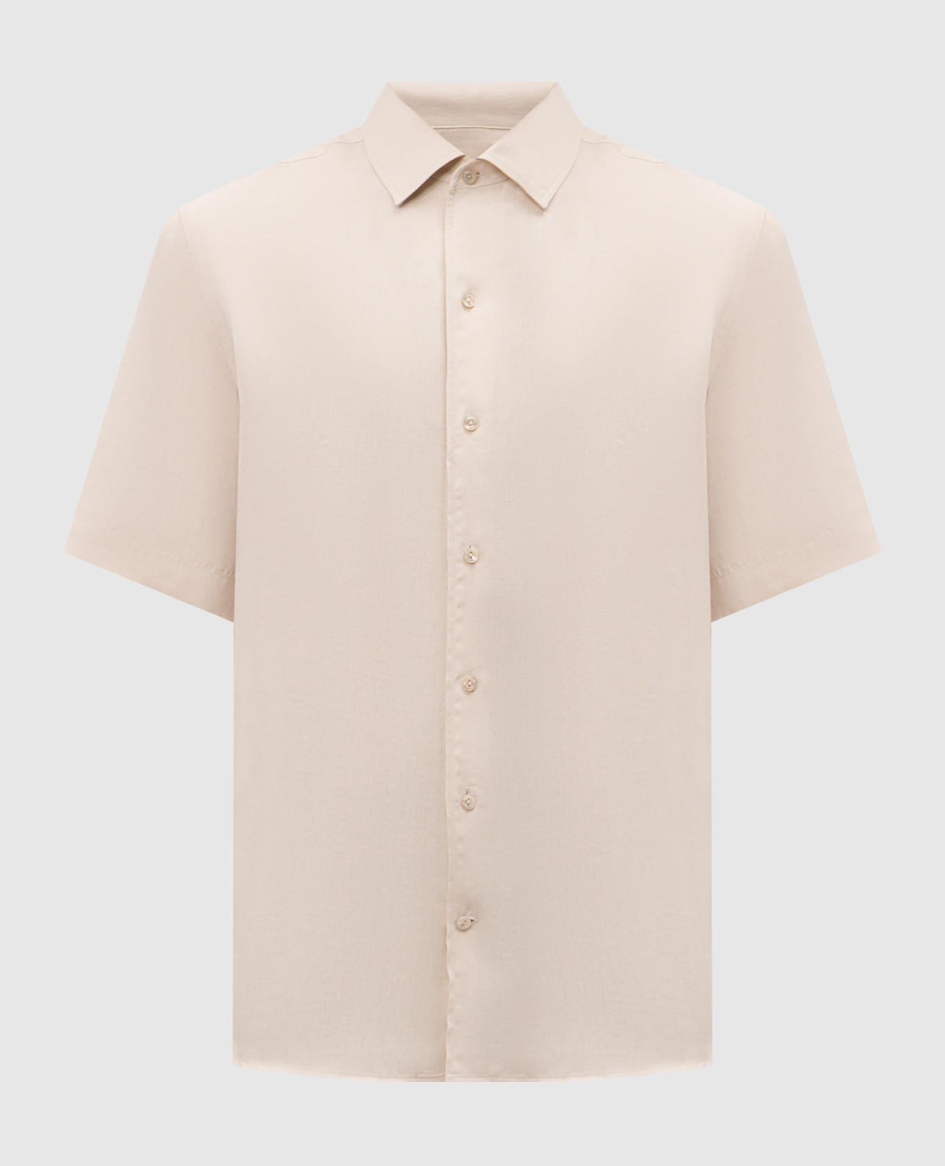 

Бежевая рубашка из льна, Бежевый, Рубашки